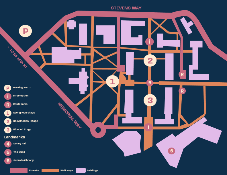 Crowded festival map showing navigation confusion